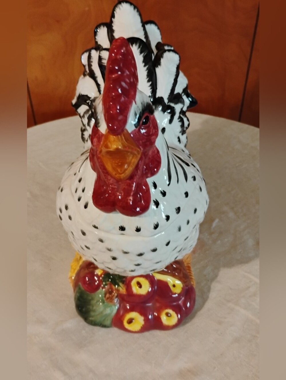 GKRO Large Collectible Rooster Cookie Jar - White and Black Vintage - Picture 3 of 10